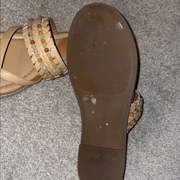 Lucky Brand Women's Tan Beaded Sandals - Picture 5 of 5